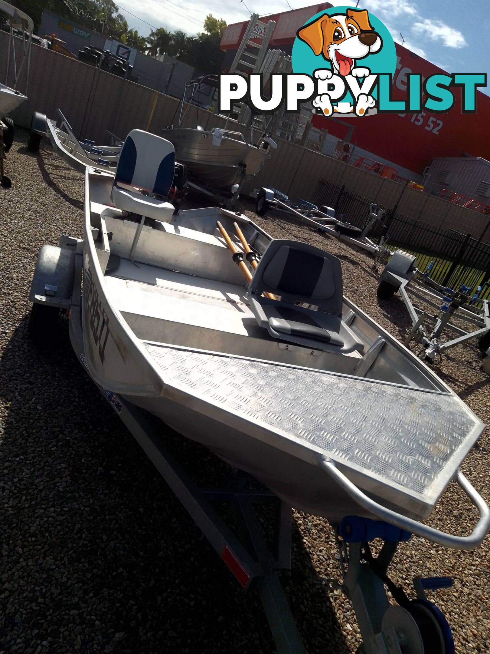 BLUE FIN ALUMINIUM TREKKER 375 DINGHY-15HP SUZUKI AND TRAILER