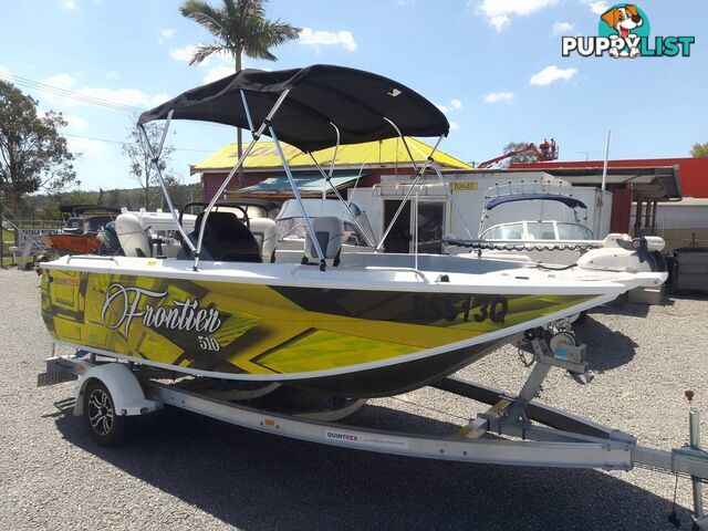 QUINTREX FRONTIER 510 CENTRE CONSOLE 5.1M RUNABOUT-MERCURY PRO 115HP 4 STROKE AND ALLOY TRAILER