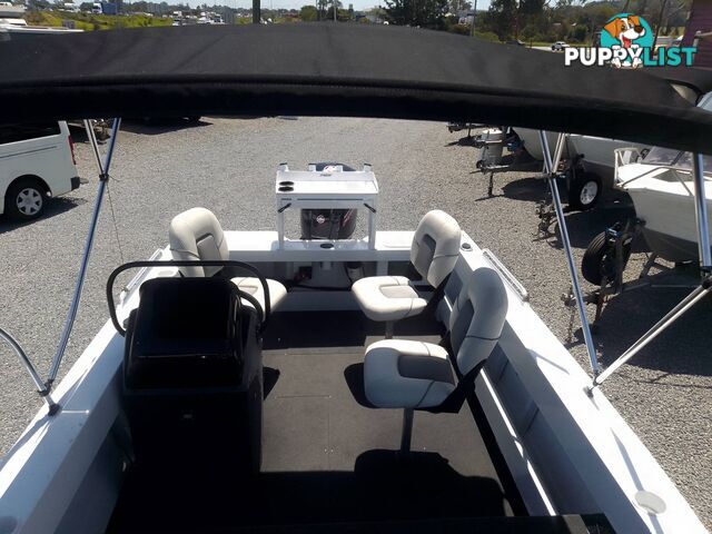 QUINTREX FRONTIER 510 CENTRE CONSOLE 5.1M RUNABOUT-MERCURY PRO 115HP 4 STROKE AND ALLOY TRAILER