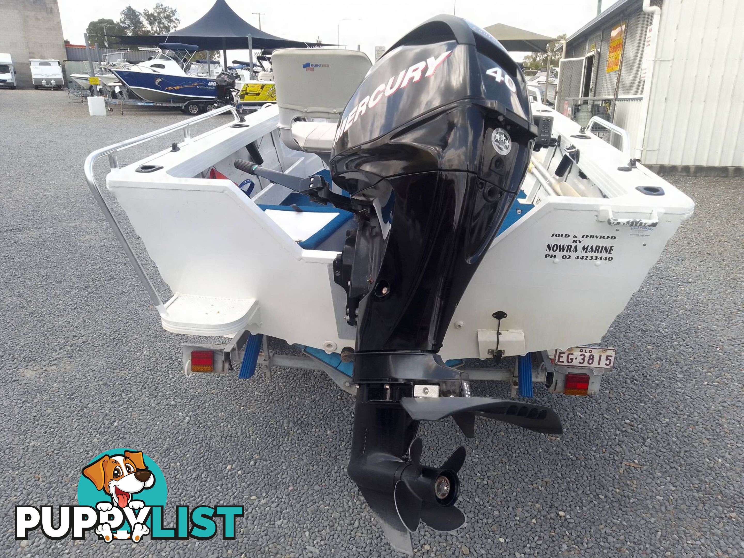 QUINTREX TOP ENDER 430 RUNABOUT-MERCURY 40HP 4 STROKE AND TRAILER