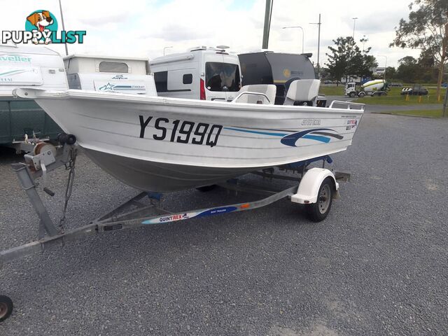 QUINTREX TOP ENDER 430 RUNABOUT-MERCURY 40HP 4 STROKE AND TRAILER