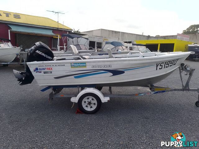 QUINTREX TOP ENDER 430 RUNABOUT-MERCURY 40HP 4 STROKE AND TRAILER