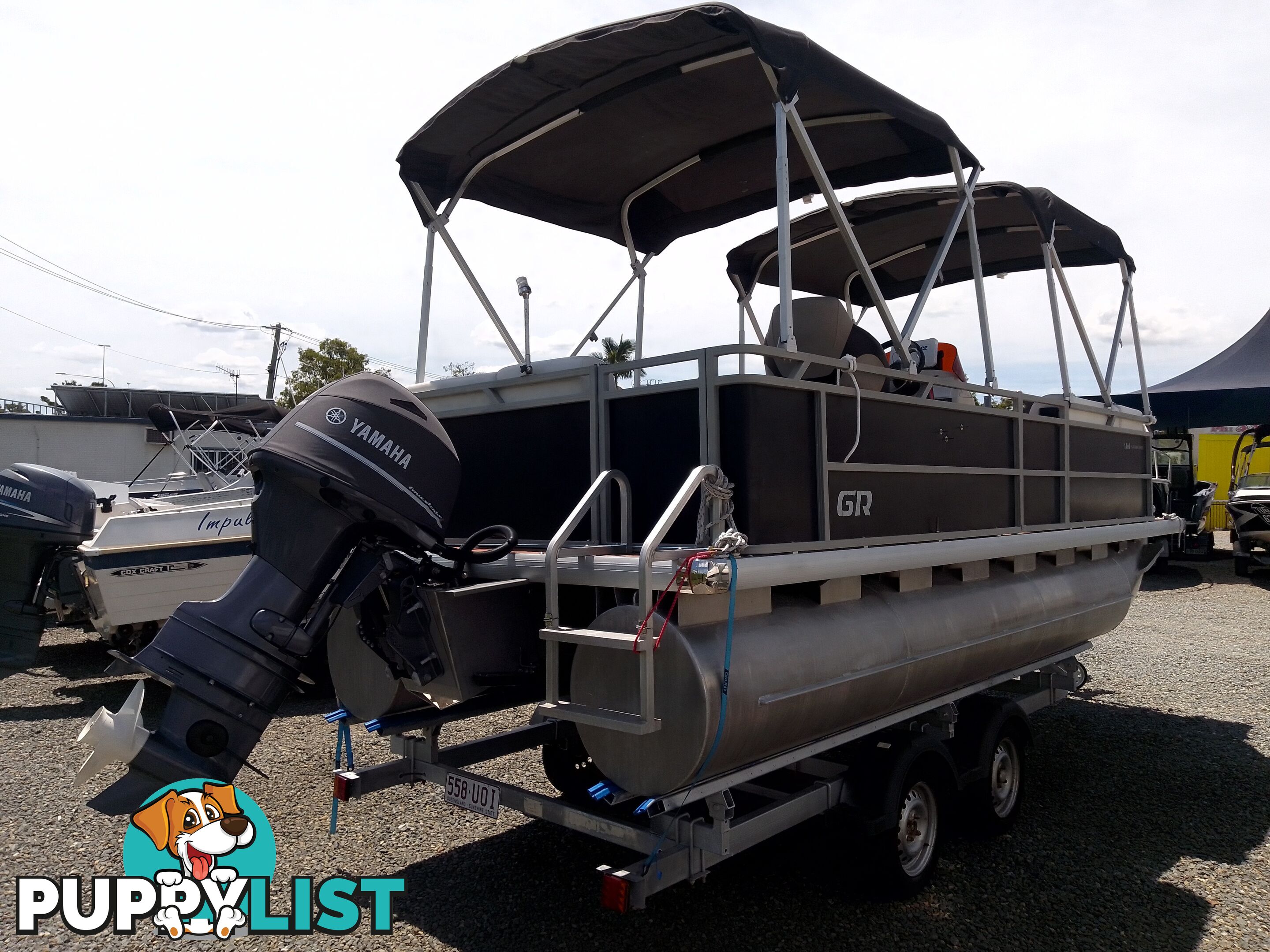 5.8M SUNNER ALUMINIUM PONTOON BOAT-YAMAHA 70HP 4 STROKE AND TRAILER