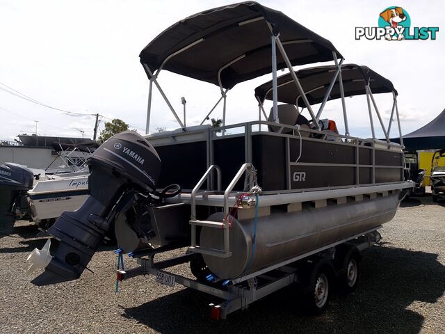 5.8M SUNNER ALUMINIUM PONTOON BOAT-YAMAHA 70HP 4 STROKE AND TRAILER