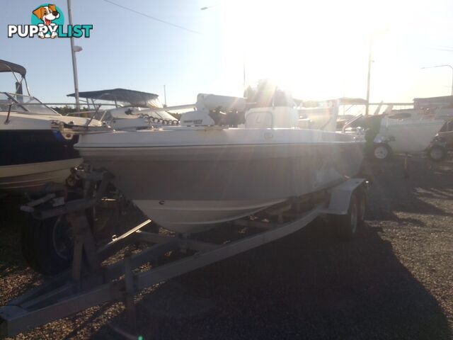 USED 2012 BONITO 560 CENTRE CONSOLE WITH A 2016 150HP EVINRUDE ETEC OUTBOARD ON A 2016 MAYFAIR MARINE DUAL AXLE TRAILER