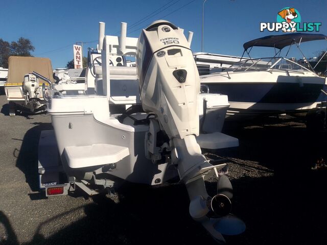 USED 2012 BONITO 560 CENTRE CONSOLE WITH A 2016 150HP EVINRUDE ETEC OUTBOARD ON A 2016 MAYFAIR MARINE DUAL AXLE TRAILER