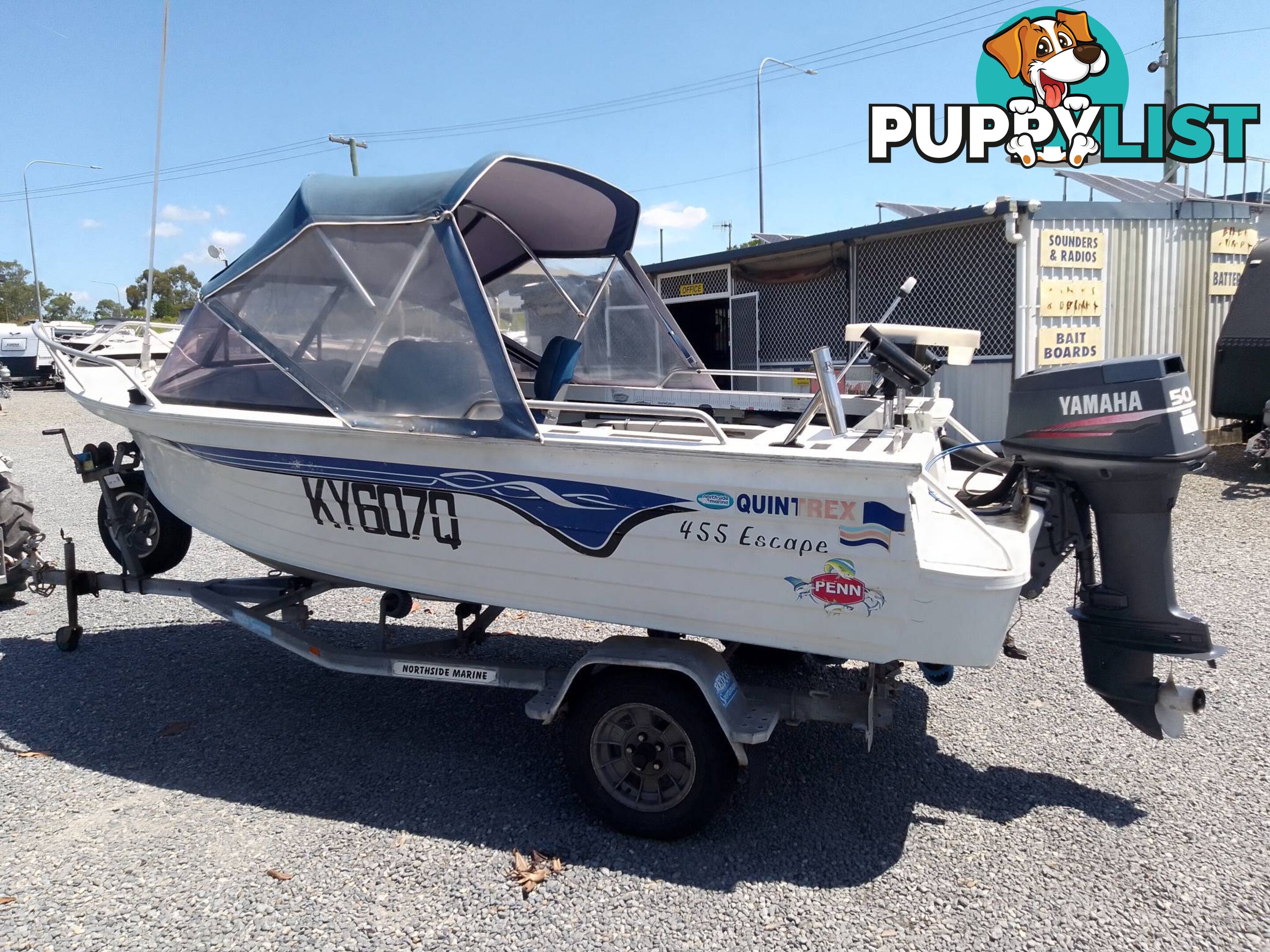 QUINTREX ESCAPE 455 RUNABOUT-50HP YAMAHA 2 STROKE AND TRAILER