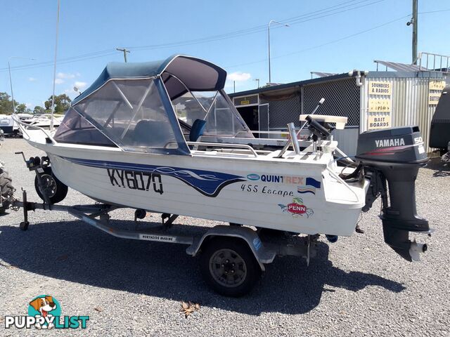 QUINTREX ESCAPE 455 RUNABOUT-50HP YAMAHA 2 STROKE AND TRAILER