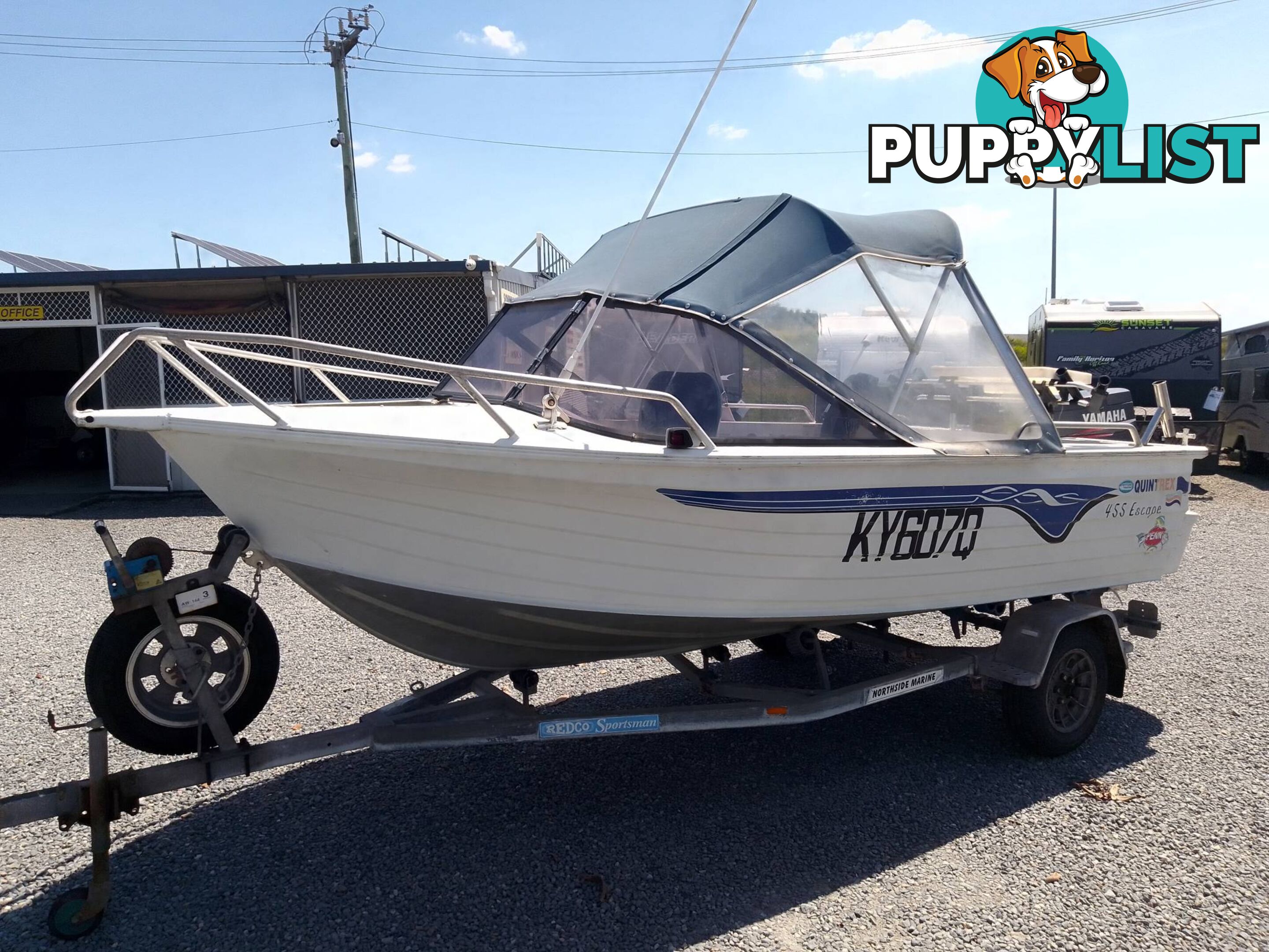 QUINTREX ESCAPE 455 RUNABOUT-50HP YAMAHA 2 STROKE AND TRAILER