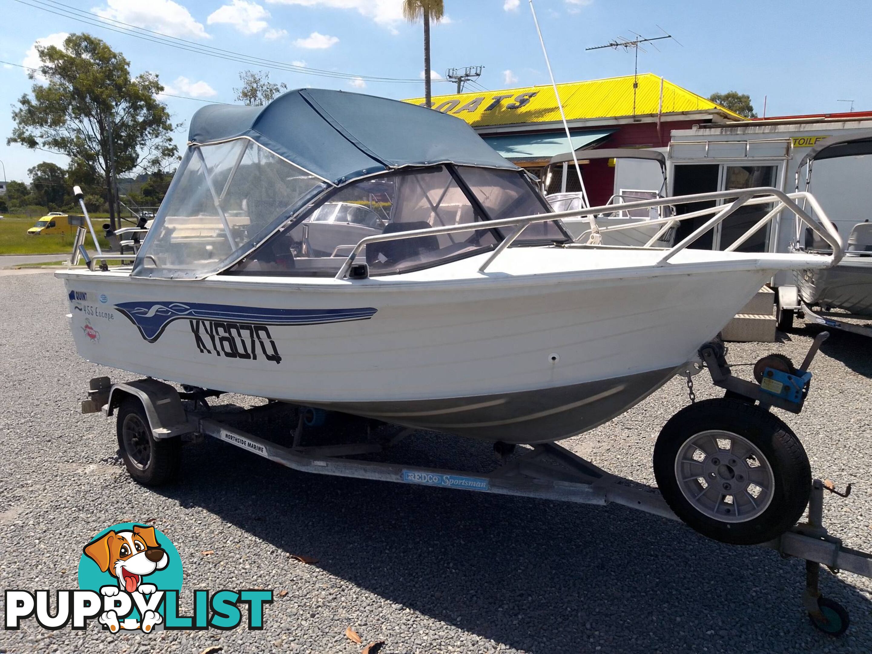 QUINTREX ESCAPE 455 RUNABOUT-50HP YAMAHA 2 STROKE AND TRAILER