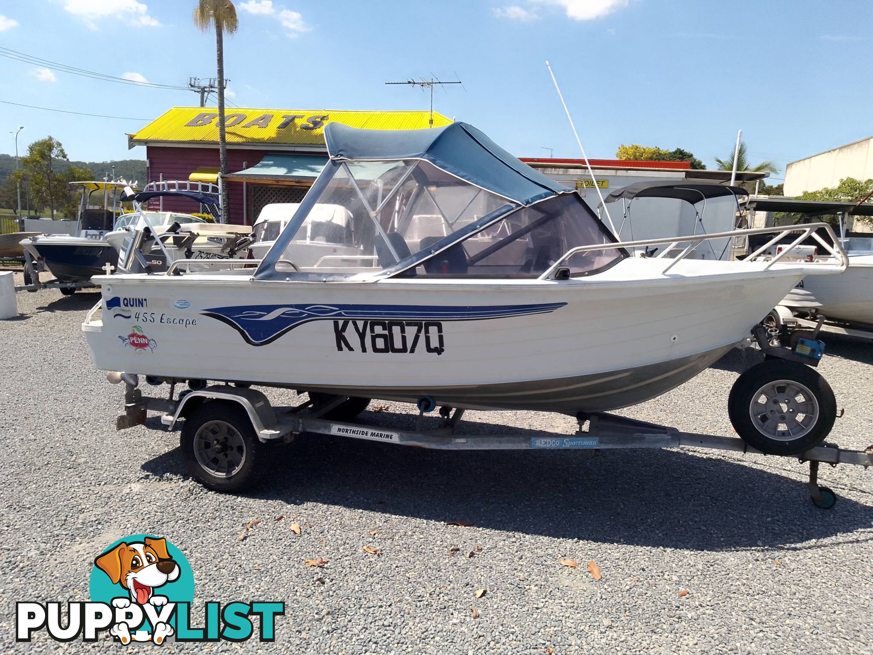 QUINTREX ESCAPE 455 RUNABOUT-50HP YAMAHA 2 STROKE AND TRAILER