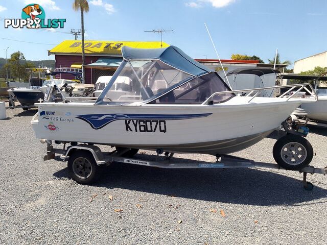 QUINTREX ESCAPE 455 RUNABOUT-50HP YAMAHA 2 STROKE AND TRAILER