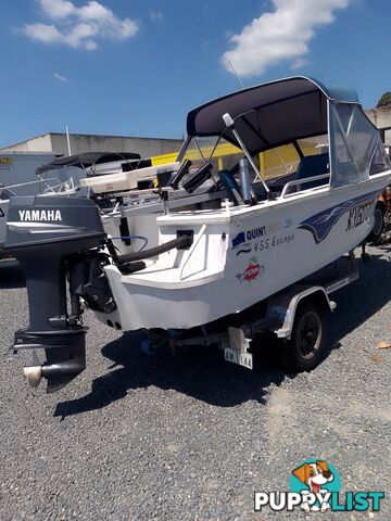 QUINTREX ESCAPE 455 RUNABOUT-50HP YAMAHA 2 STROKE AND TRAILER