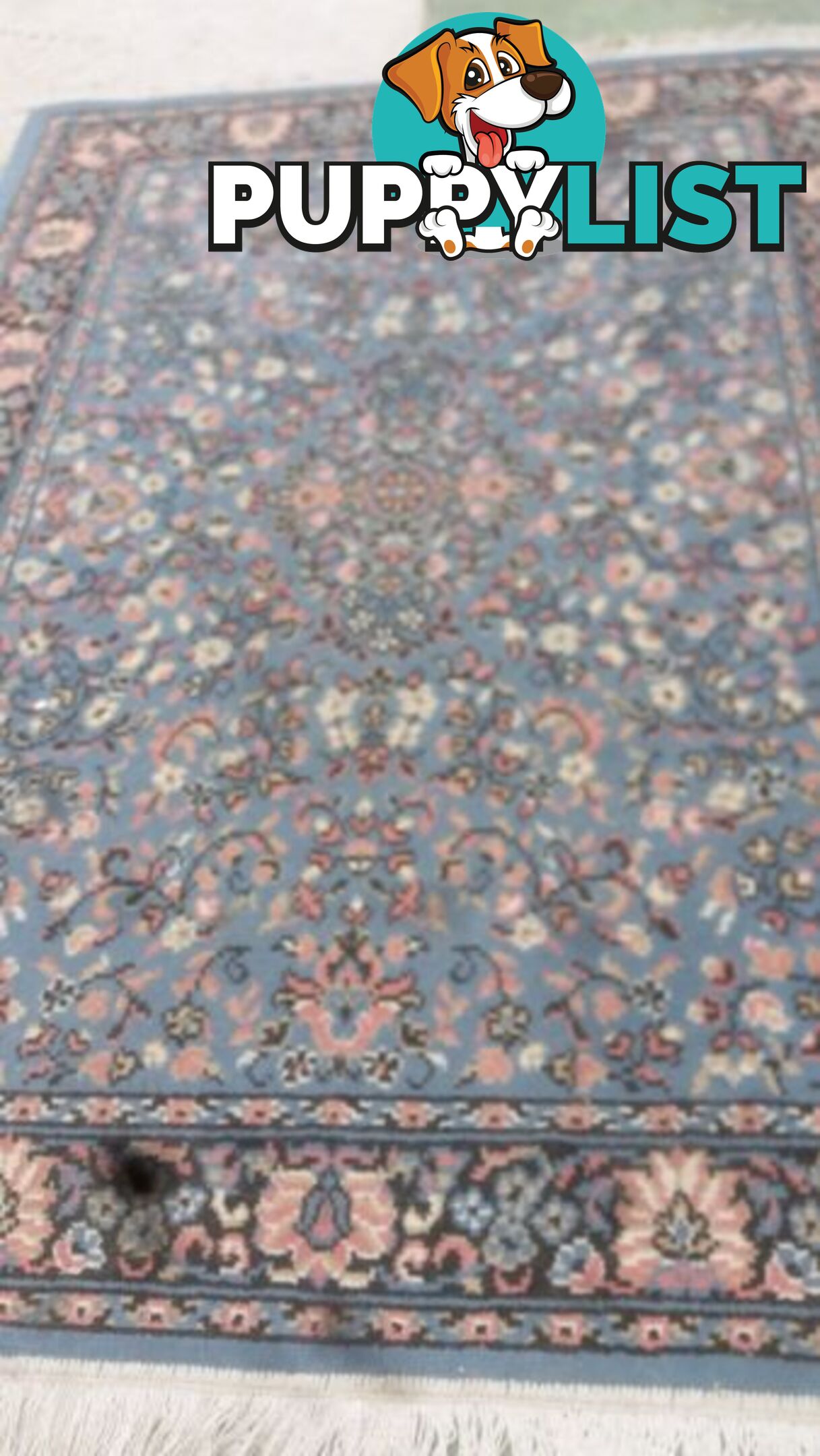 PERSIAN RUG BLUE PINK BLACK