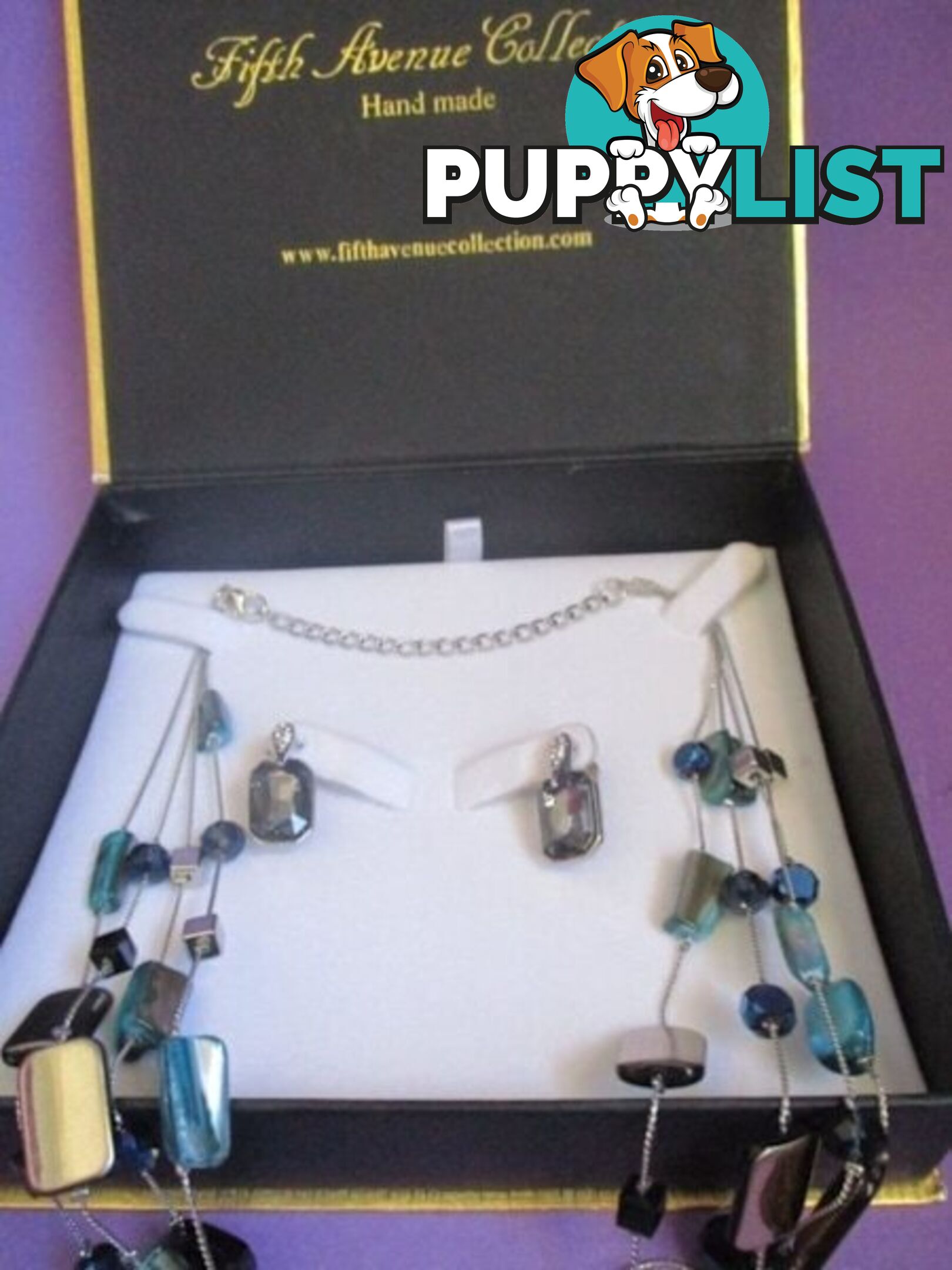 Womens Jewelry Necklace & Clip On Earrings Fifth Ave Collection-NEW