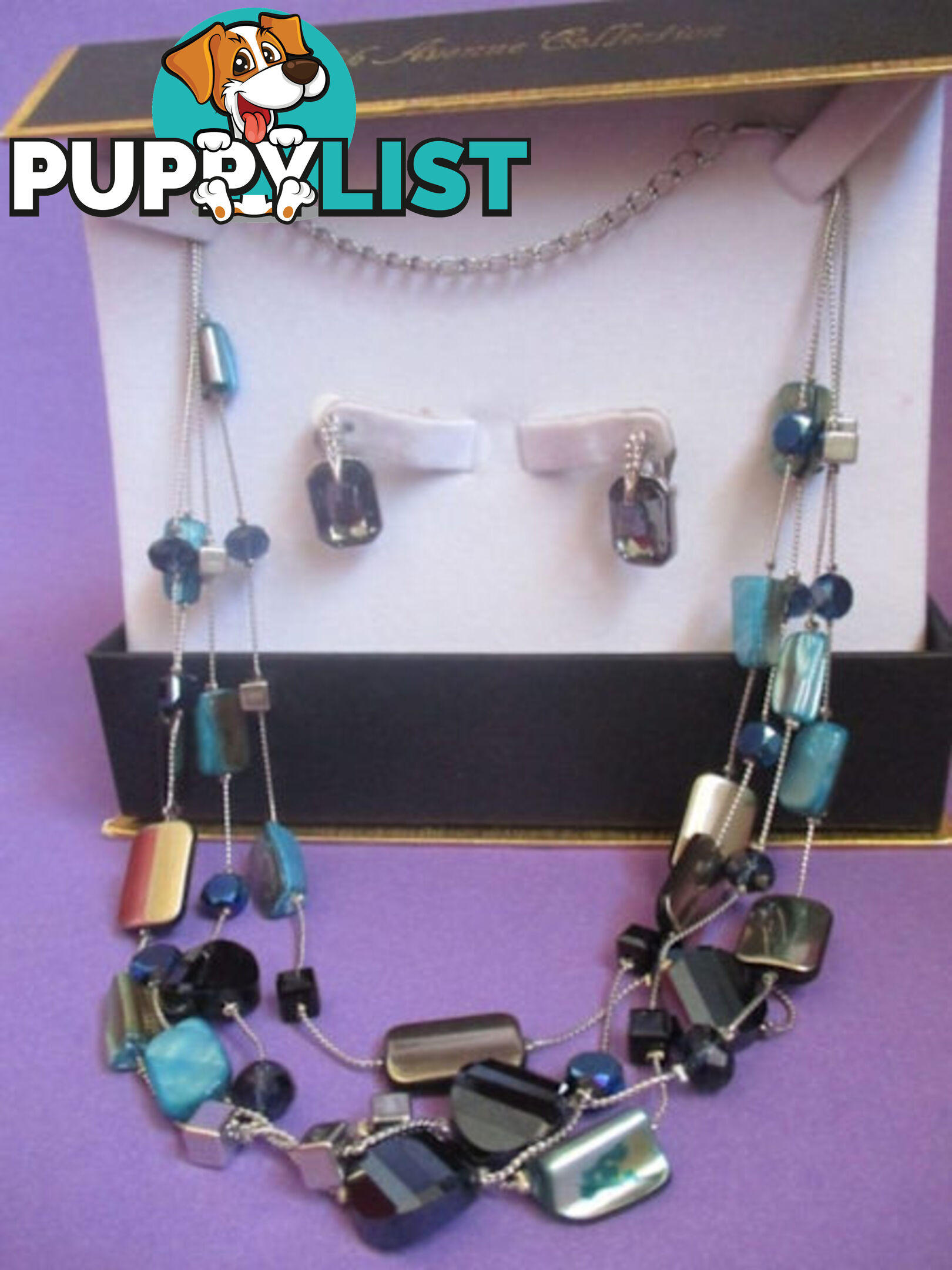 Womens Jewelry Necklace & Clip On Earrings Fifth Ave Collection-NEW