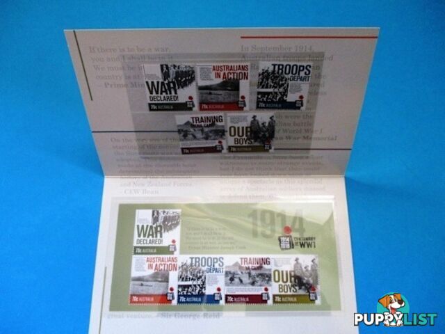 Stamp Booklet-1914 Centenary Of WW1-Woodcroft