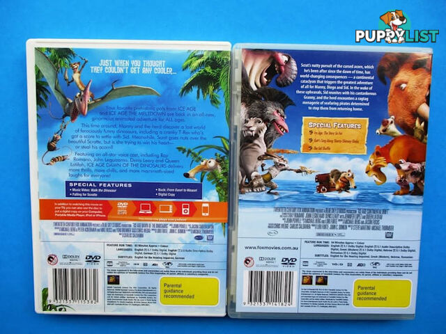 Childrens/Kids Dvds Ice Age $2ea-Woodcroft Or Clarence Gardens