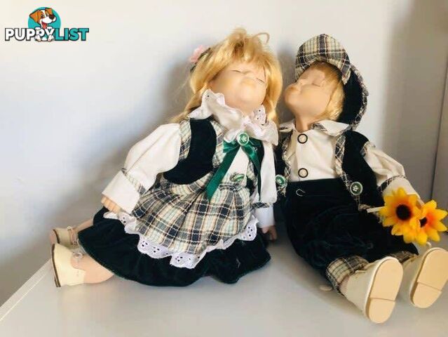 Porcelain Dolls Sold As A Pair Only Excellent Condition-Woodcroft