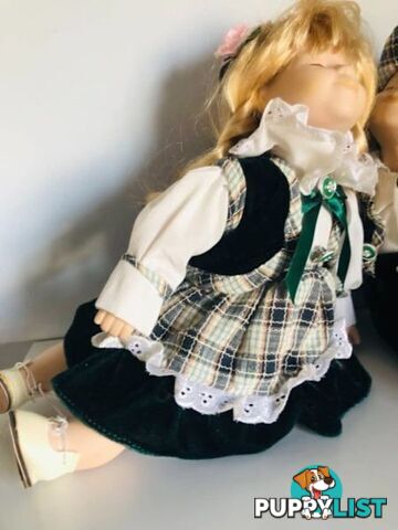 Porcelain Dolls Sold As A Pair Only Excellent Condition-Woodcroft