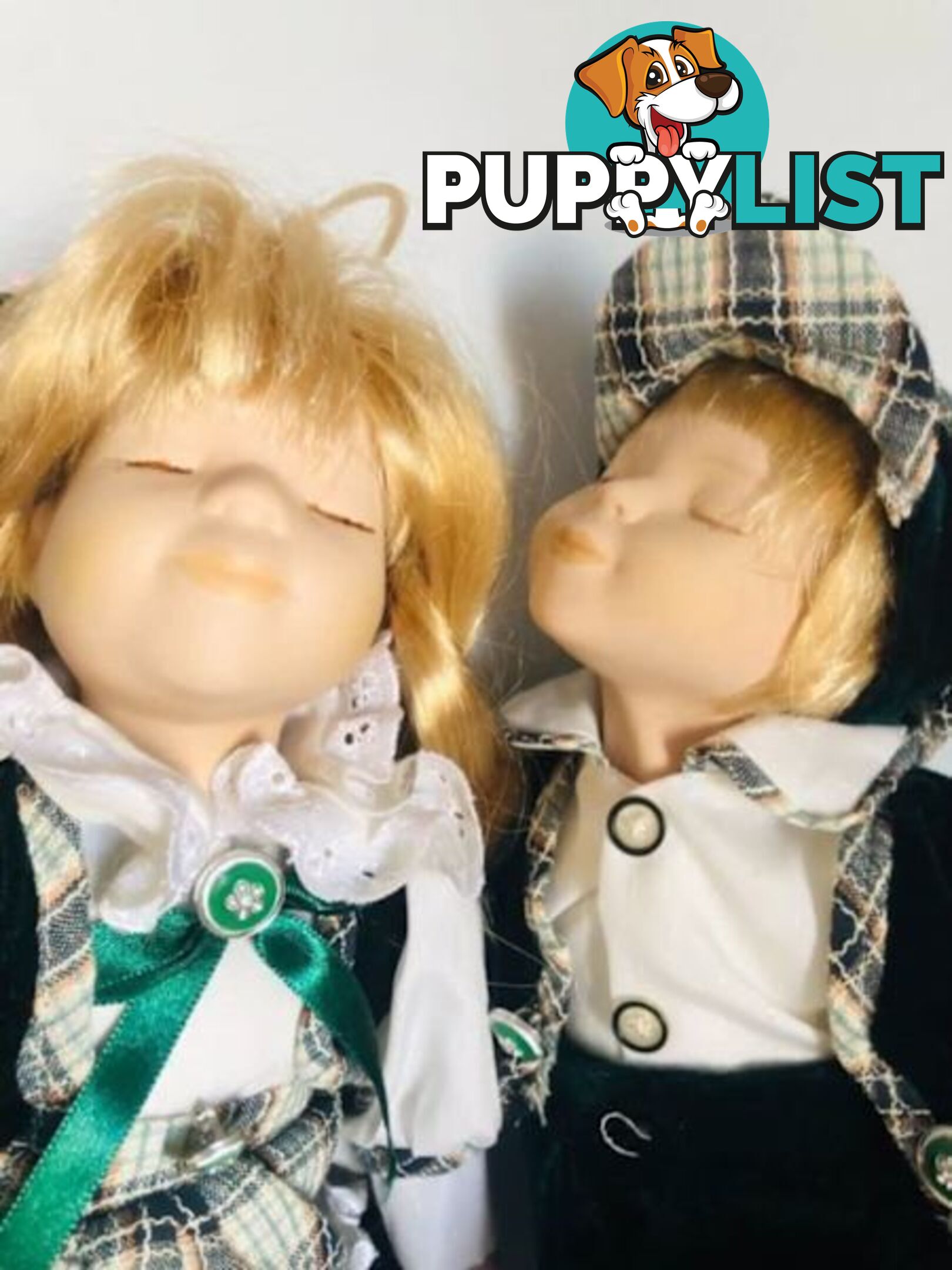 Porcelain Dolls Sold As A Pair Only Excellent Condition-Woodcroft