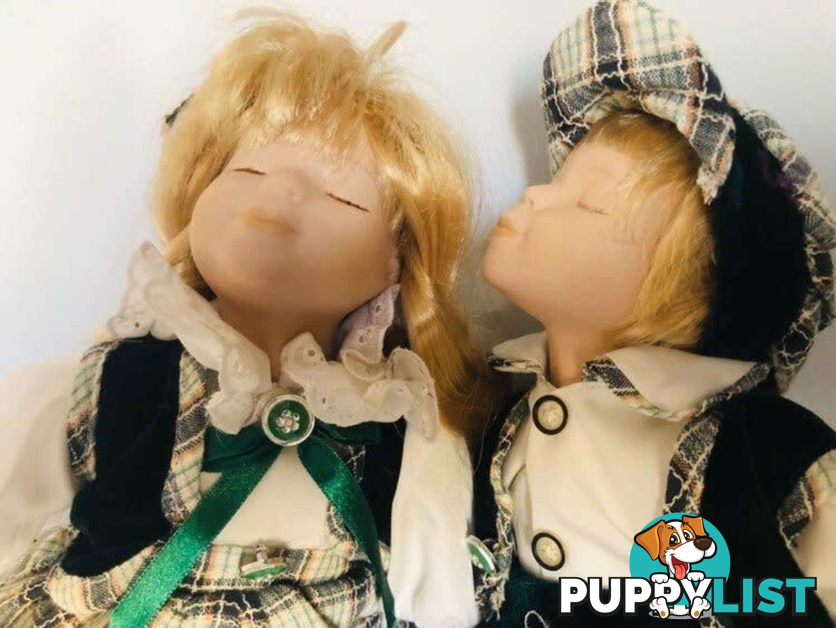 Porcelain Dolls Sold As A Pair Only Excellent Condition-Woodcroft