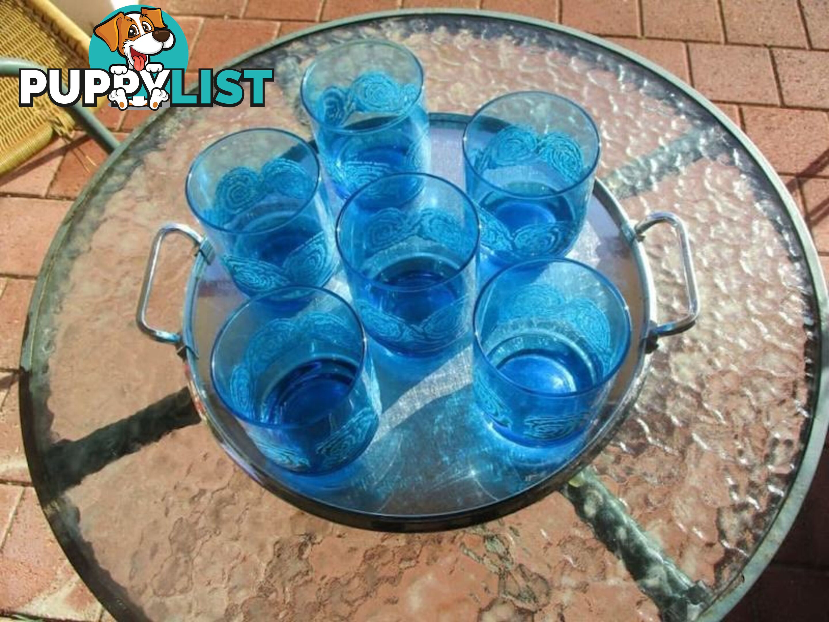 6 Glass Tumblers Imported From South Africa-Woodcroft