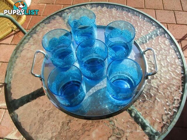 6 Glass Tumblers Imported From South Africa-Woodcroft