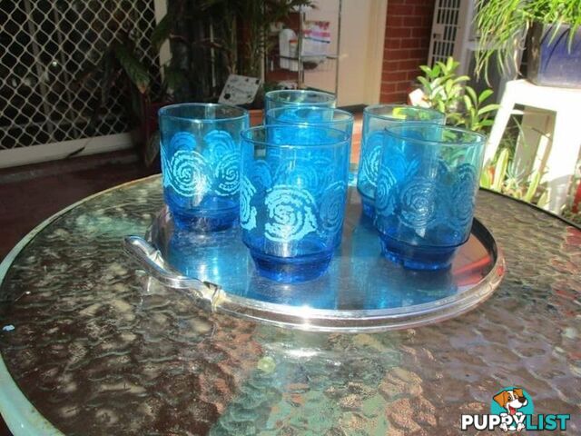 6 Glass Tumblers Imported From South Africa-Woodcroft