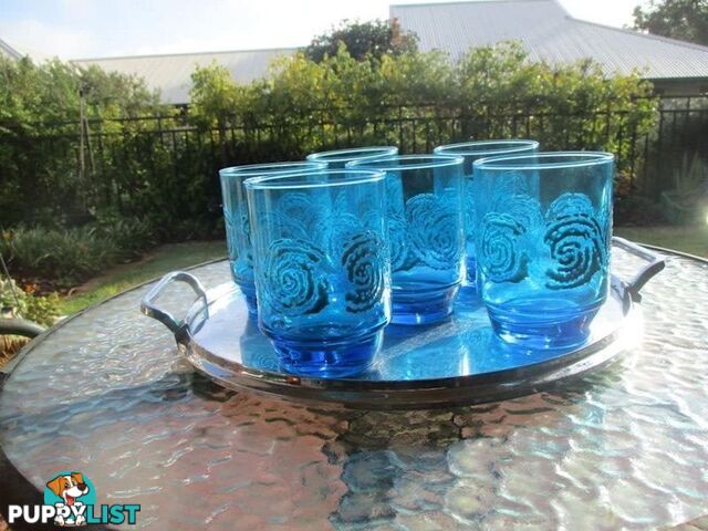 6 Glass Tumblers Imported From South Africa-Woodcroft