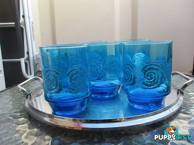 6 Glass Tumblers Imported From South Africa-Woodcroft