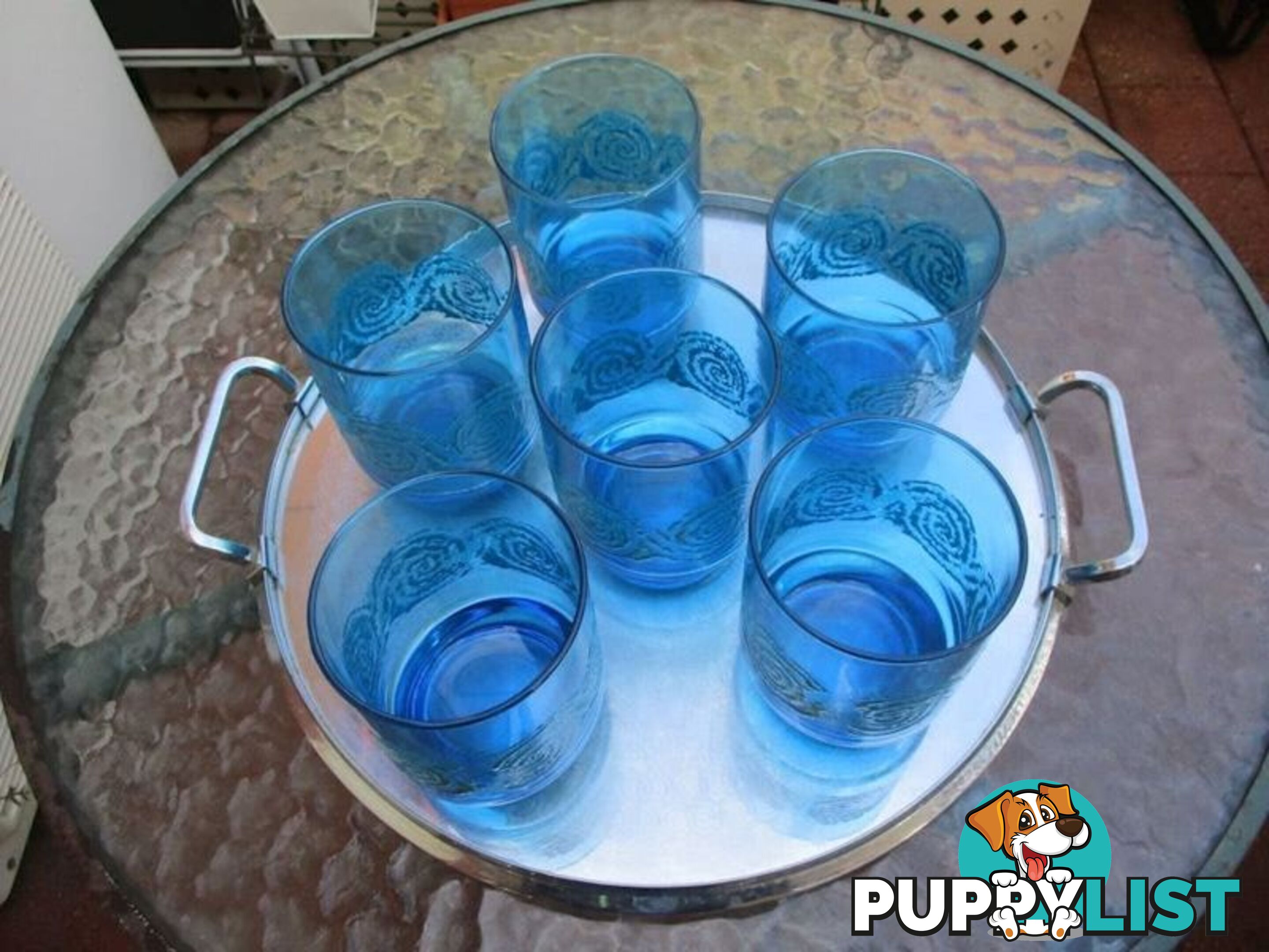 6 Glass Tumblers Imported From South Africa-Woodcroft