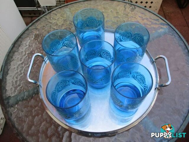6 Glass Tumblers Imported From South Africa-Woodcroft