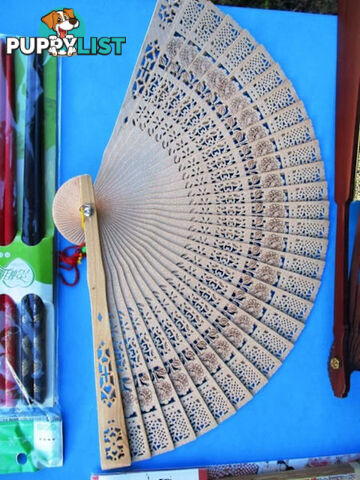 New Oriental Fans, Purse, & Chopsticks Sold as a Complete Package Only