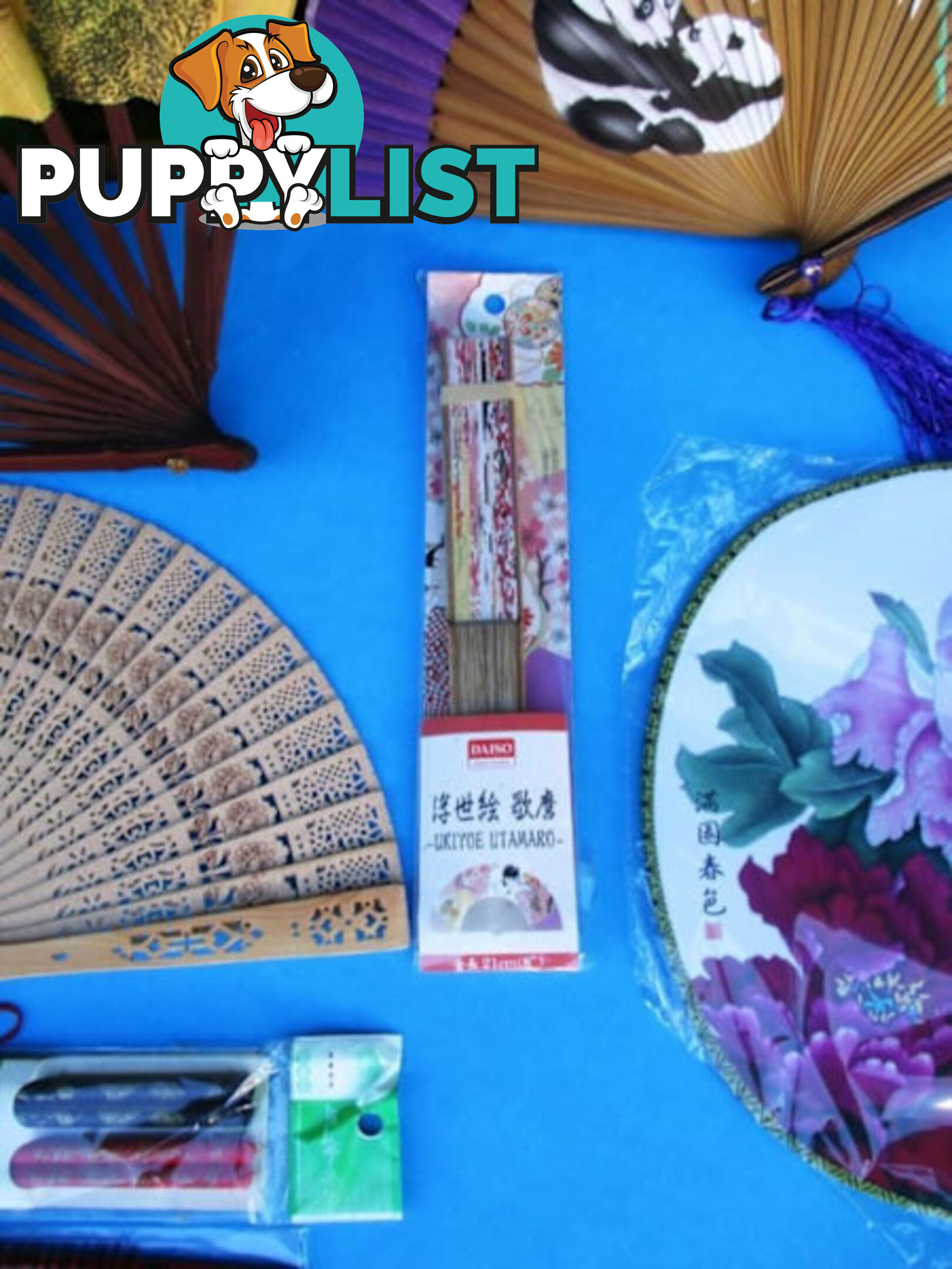 New Oriental Fans, Purse, & Chopsticks Sold as a Complete Package Only