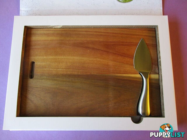 Brand New Epicurean 20x30cm Rect. Cheese Board & Knife-Woodcroft