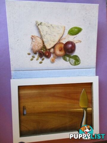 Brand New Epicurean 20x30cm Rect. Cheese Board & Knife-Woodcroft