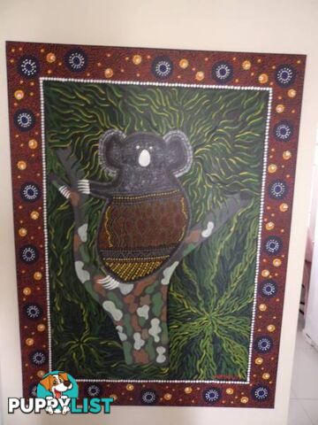 ABORIGINAL ART KOALA LARGE SIZE 120x90cms