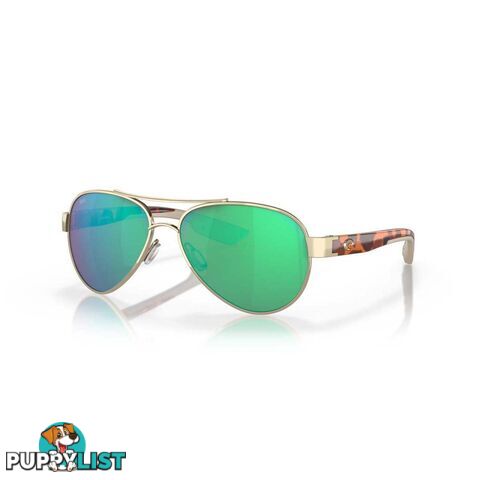 Costa Loreto Women's Polarised Sunglasses Rose Gold with Green Lens