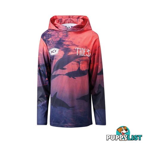 BCF x Tide Youth Dolphin Sublimated Polo with Hood