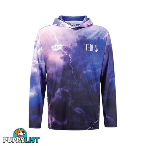 BCF x Tide Men's Lightning Hooded Sublimated Polo