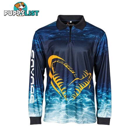 Savage Gear Men's Deep Blue Sublimated Polo