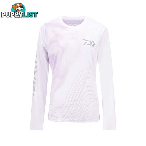 Daiwa Women's White & Pink Crew Sublimated Polo