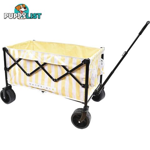 Wanderer Flat Fold Cart 100kg Yellow Stripe