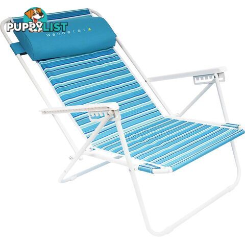 Wanderer Seafoam Stripe Beach Chair 120kg