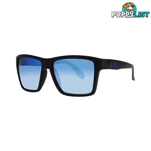 LXD Menâs Scholz Mirror Polar Sunglasses Matt Black with Blue Lens