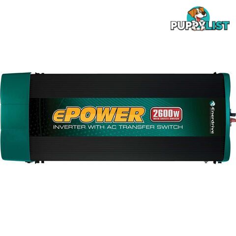 Enerdrive 2600W True Sine Wave Inverter withAC Transfer and Safety Switch