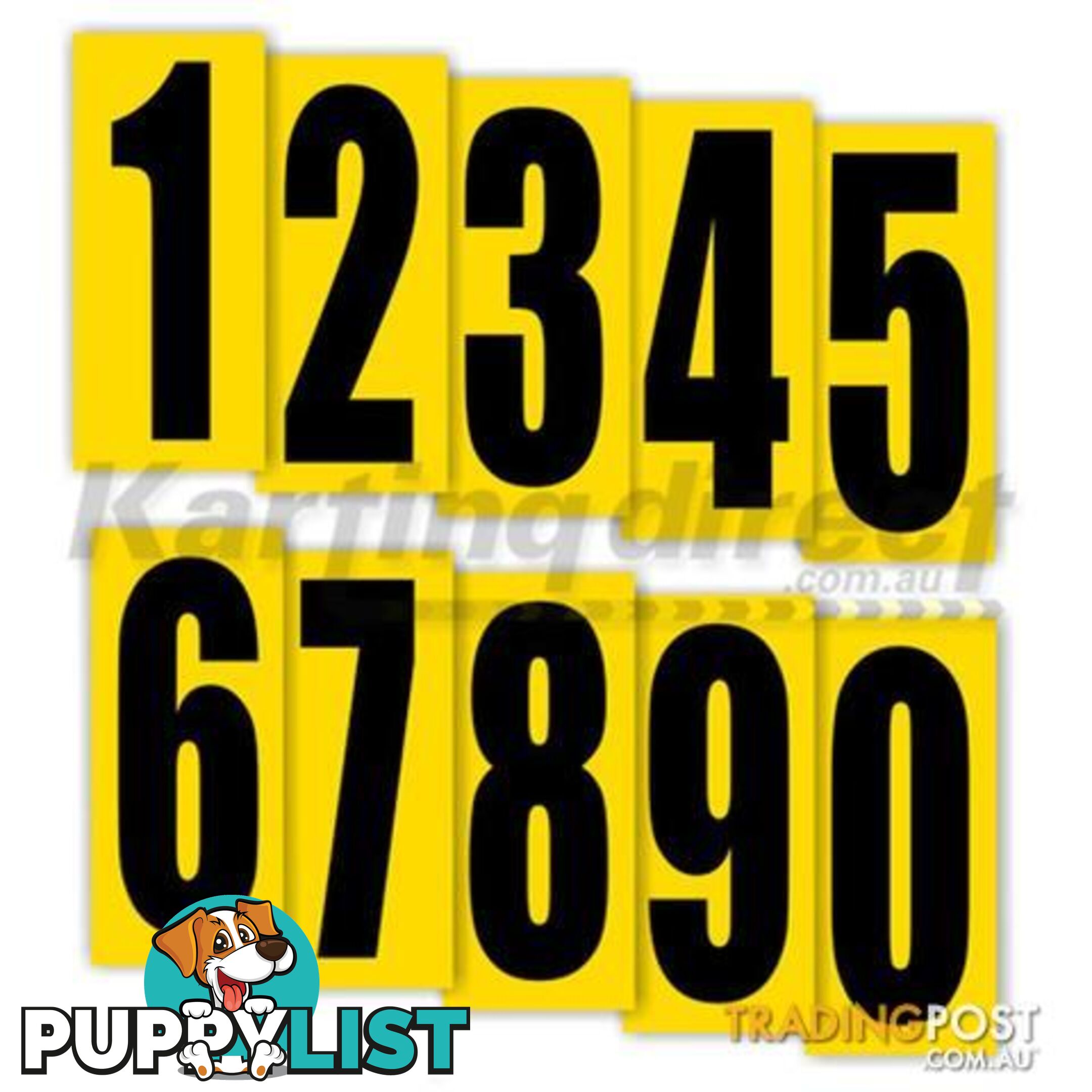 Go Kart Number 7 Black Large on Yellow background - ALL BRAND NEW !!!