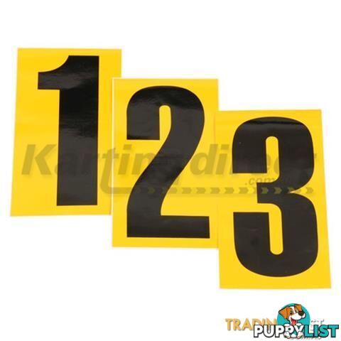 Go Kart Number 7 Black Large on Yellow background - ALL BRAND NEW !!!