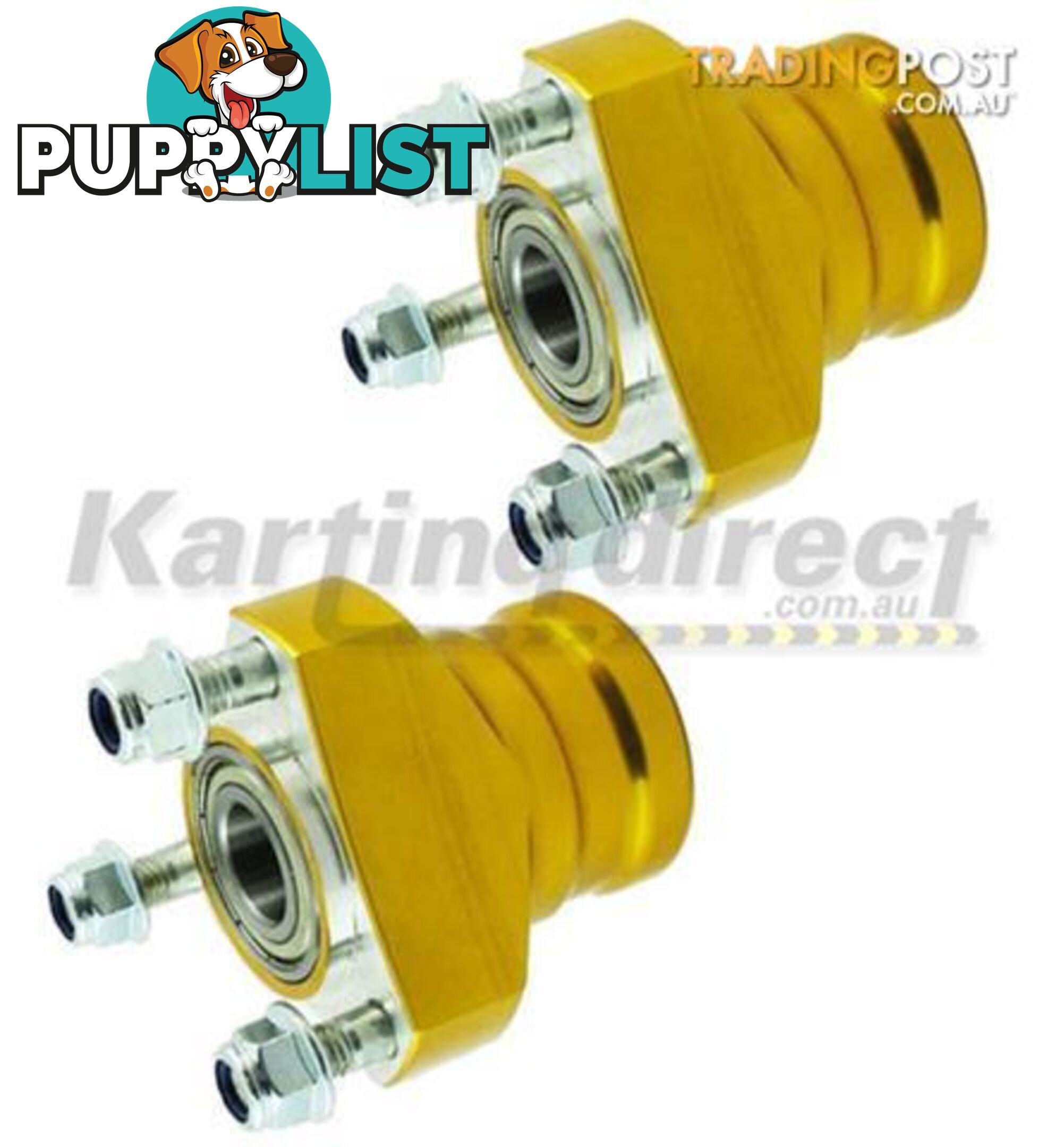 Go Kart Front Mini Hub Set Gold Suit 17mm x 55mm stub axles - ALL BRAND NEW !!!